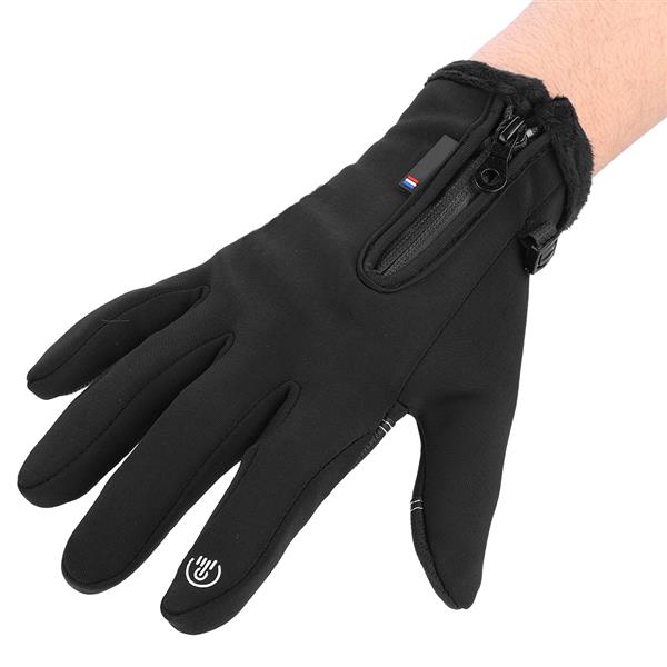 Winter Sports Windproof Waterproof Thick Thermal Screen Touch Warm Full Finger Ski Gloves (L)