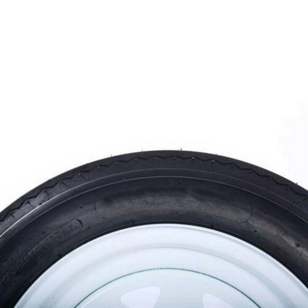 Both Tread Depth: 4.8mm 4.80-12 5 Lug P811 Tires Tubeless Wheels White Rim