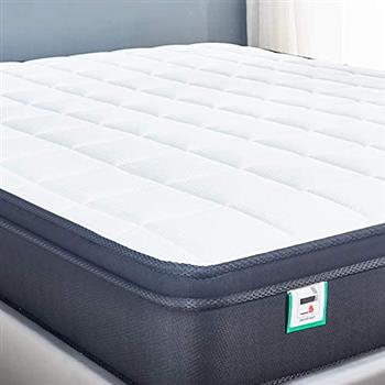 Cool Blue Memory Foam Hybrid Sprung Mattress with Breathable Fabric with Springs,10 Inch Depth Medium firm feel Pillow Top /30 Days Risk-Free Nights Trial 5FT ( 153*191CM)