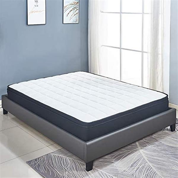 Cool Blue Memory Foam Hybrid Sprung Mattress with Breathable Fabric with Springs,10 Inch Depth Medium firm feel Pillow Top /30 Days Risk-Free Nights Trial 5FT ( 153*191CM)