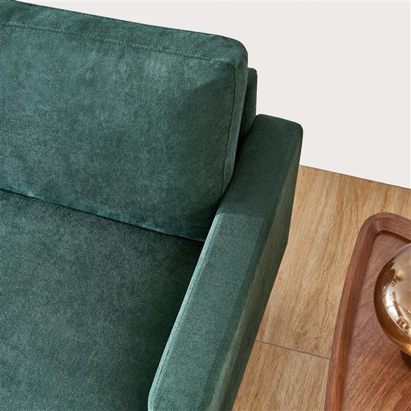 Modern fabric sofa L shape, 3 seater with ottoman-104" Emerald