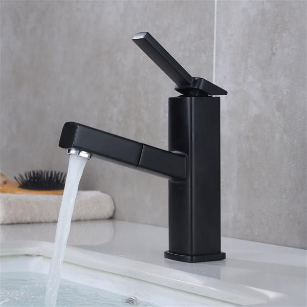 Brass Basin Faucet Bathroom Pull Out Faucet Bifunctional Faucet Toilet Sink Tap Black