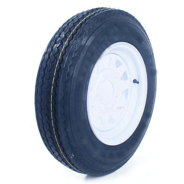 5.30-12 530-12 5 Hole Wheel White Spoke 1x New Trailer Tire & Rim