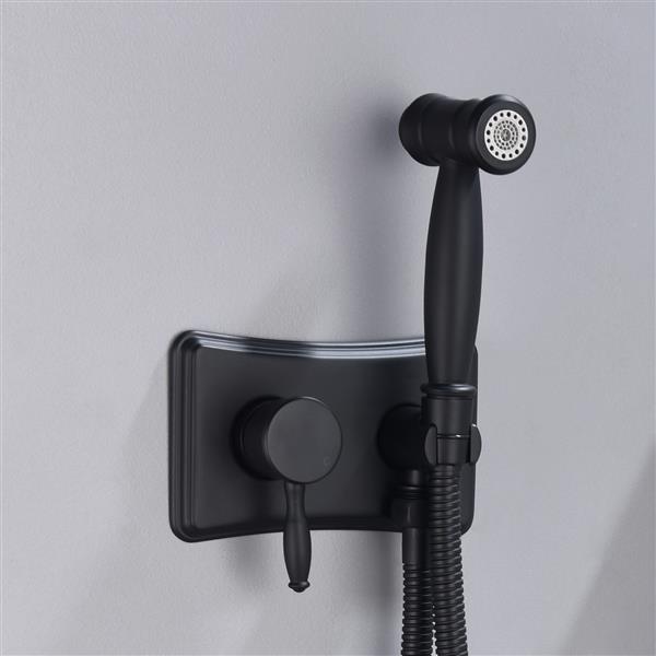 Stainless Steel Toilet Handheld Sprayer Kit Hot and Cold Water Black Bidet Sprayer Set