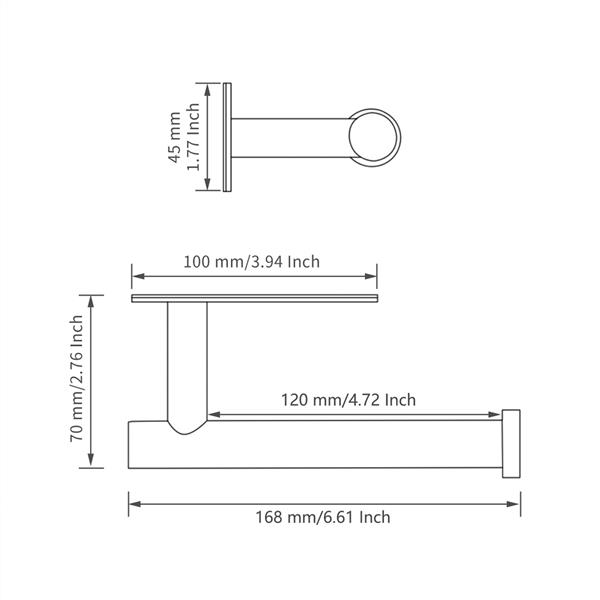 Stainless Steel Toilet Paper Holder Adhensive Tissue Paper Roll Holder for Bathroom Black