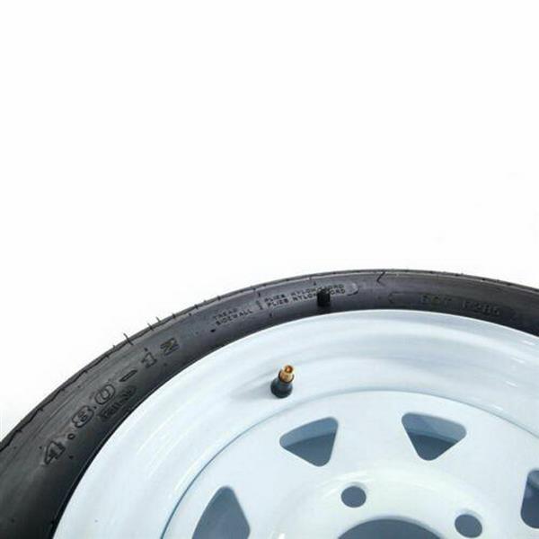 Both Tread Depth: 4.8mm 4.80-12 5 Lug P811 Tires Tubeless Wheels White Rim