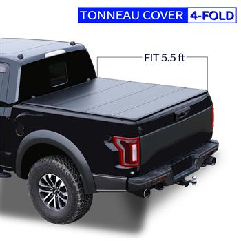 5.5\\' Hard Quad-Fold Tonneau Cover For Ford F-150 Truck Bed 2015-2020