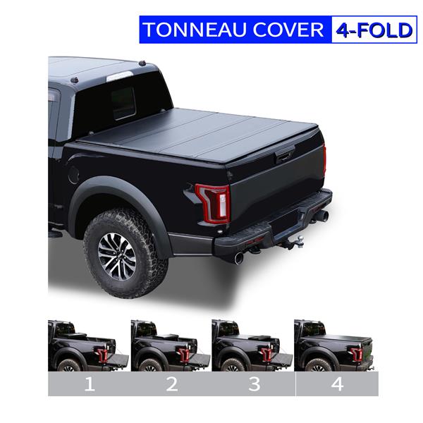 5.5' Hard Quad-Fold Tonneau Cover For Ford F-150 Truck Bed 2015-2020