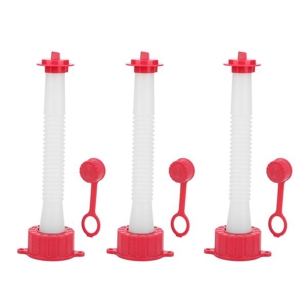 3Pcs Red and White Plastic Replacement Fuel Gas Spout Stopper Screw Cap Kit