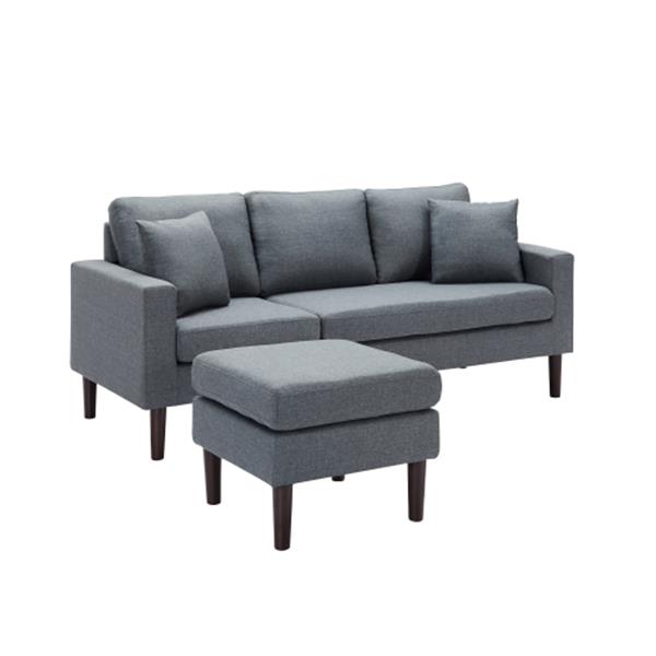 Reversible sectional sofa, the ottoman and seat cushion are removable