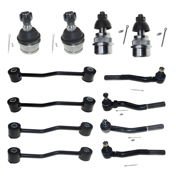 12pcs Complete Control Arm Front Suspension Kit for 99-2004 JEEP