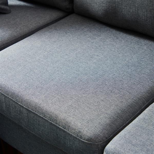 Reversible sectional sofa, the ottoman and seat cushion are removable