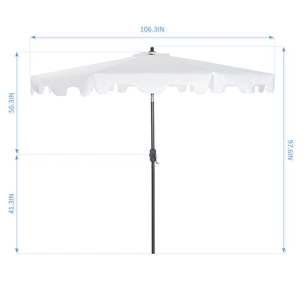 Outdoor Patio Umbrella 9-Feet Flap Crank Market Umbrella with Flap[Umbrella Base is not Included]