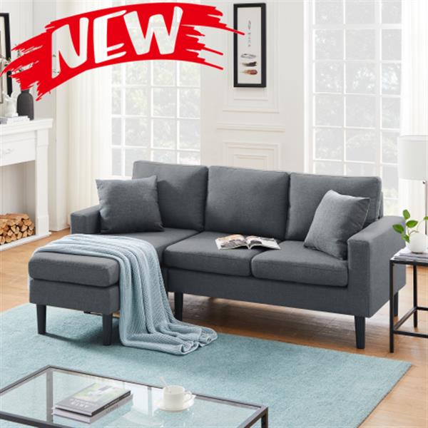 Reversible sectional sofa, the ottoman and seat cushion are removable