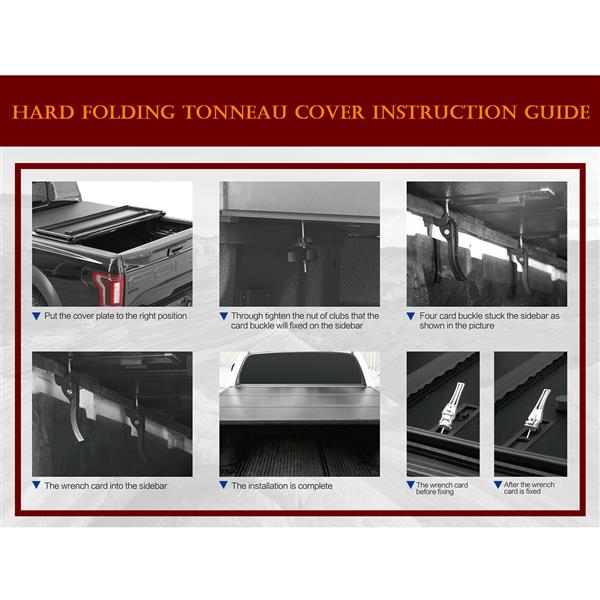 5' Hard Tri-Fold Tonneau Cover For Tacoma Truck Bed 2016-2020