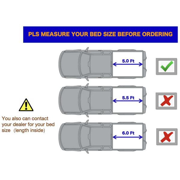 5' Hard Tri-Fold Tonneau Cover For Tacoma Truck Bed 2016-2020