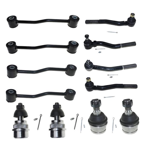 12pcs Complete Control Arm Front Suspension Kit for 99-2004 JEEP