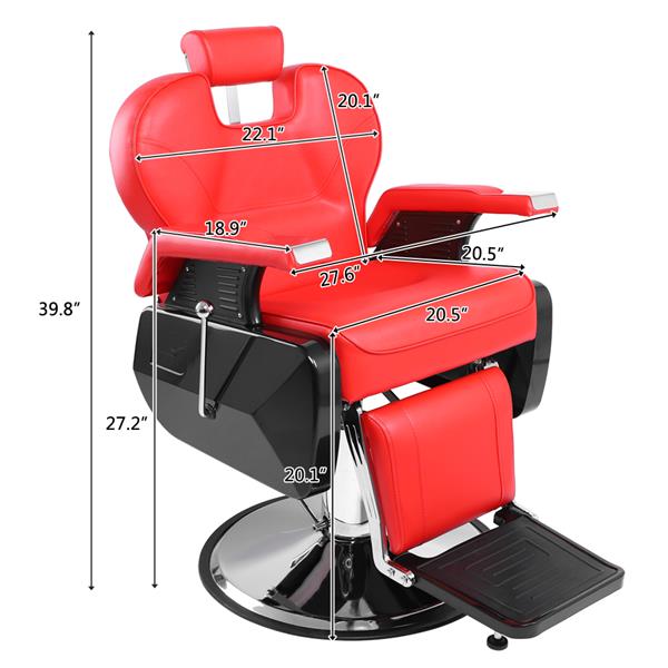 Professional Salon Barber Chair 8702A Red 