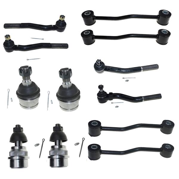 12pcs Complete Control Arm Front Suspension Kit for 99-2004 JEEP