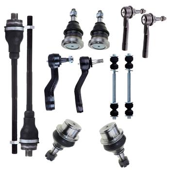 12x Front Ball Joints Inner & Outer Tie Rods Kit For GMC Sierra 1500 Yukon 4WD