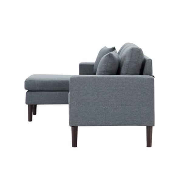 Reversible sectional sofa, the ottoman and seat cushion are removable