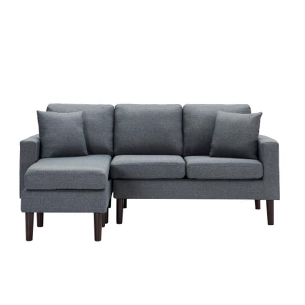 Reversible sectional sofa, the ottoman and seat cushion are removable