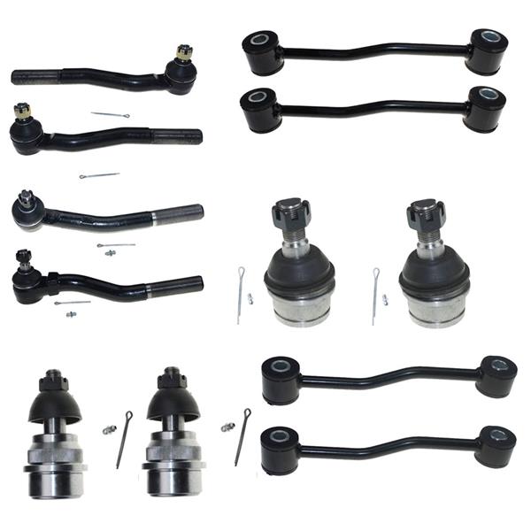 12pcs Complete Control Arm Front Suspension Kit for 99-2004 JEEP