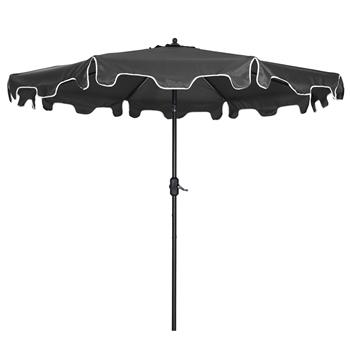 Outdoor Patio Umbrella 9-Feet Flap Crank Market Umbrella with Flap[Umbrella Base is not Included]- grey