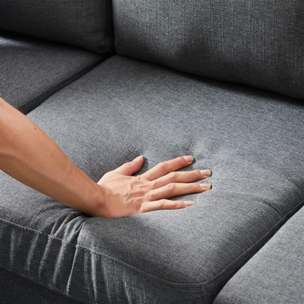 Reversible sectional sofa, the ottoman and seat cushion are removable