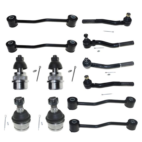 12pcs Complete Control Arm Front Suspension Kit for 99-2004 JEEP