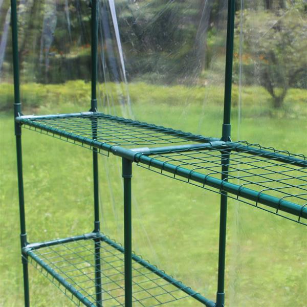 Green House 56" W x 56" D x 76" H,Walk in Outdoor Plant Gardening Greenhouse 2 Tiers 8 Shelves - Window and Anchors Include(White)