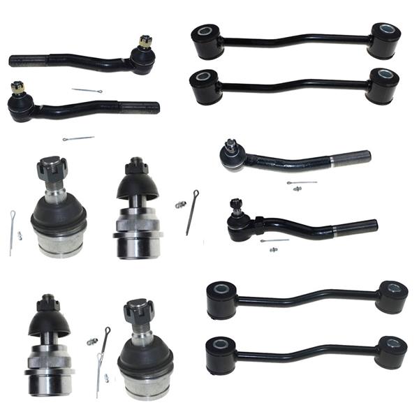 12pcs Complete Control Arm Front Suspension Kit for 99-2004 JEEP