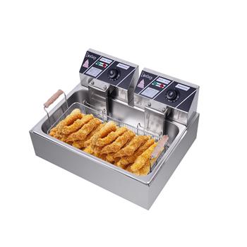 ZOKOP Eh83O 220-240V Oil Consumption 12.7Qt/12L Oil Pan Total Capacity 23.26Qt/22L Stainless Steel Large Single-Cylinder Electric Fryer 5000W Max