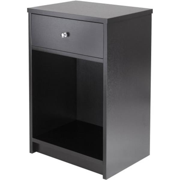 40 x 30 x 60cm Round Handle Night Stand with One Drawer Black