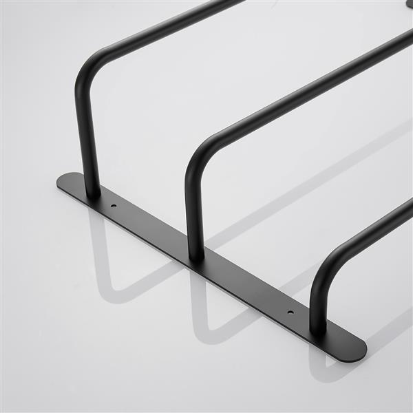 THREE Stagger Layers Towel Rack 304 Stainless Steel Towel Bars Bathroom Accessories Set Matte Black 27.56 inches KJWY003HEI-70CM