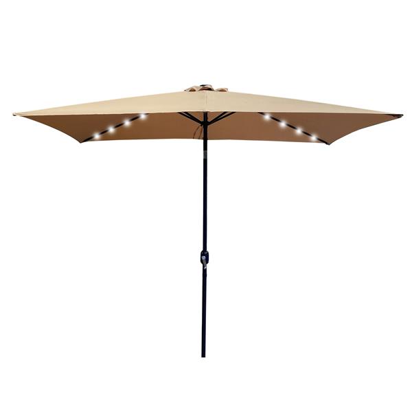 Outdoor Patio Umbrella 10 Ft x 6.5 Ft Rectangular Market Table Umbrella with Crank and Push Button Tilt [Sale to Temu is Banned.Weekend can not be shipped, order with caution]