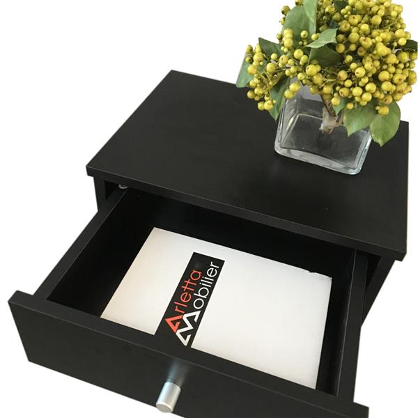 40 x 30 x 60cm Round Handle Night Stand with One Drawer Black