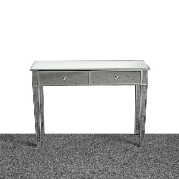 Mirrored Makeup Table Desk Vanity for Women with 2 Drawers