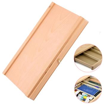 SFHH-1 Beech Wood Single Layer Divided Drawer Sketch Box Wood Color