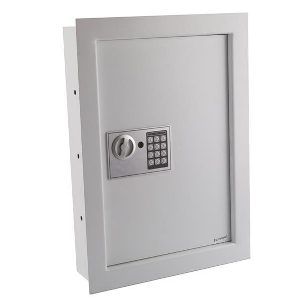 W56EF Home Office Security Keypad Lock Recessed Electronic Digital Steel Safe Box Gray White