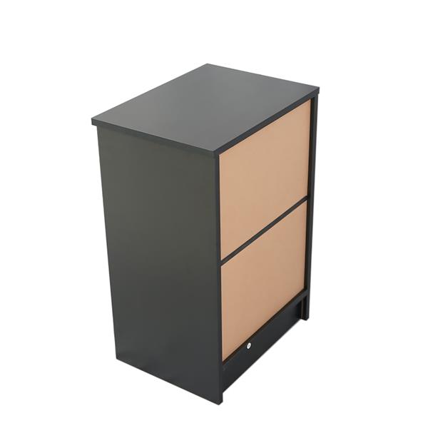 40 x 30 x 60cm Round Handle Night Stand with One Drawer Black