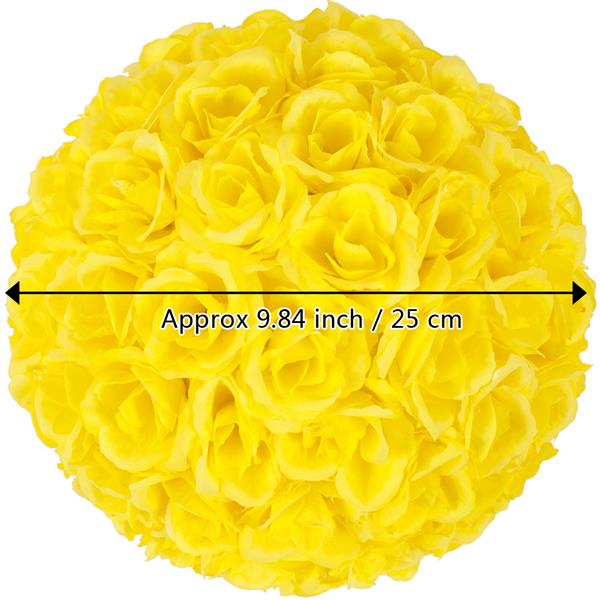 10Pcs 25CM Flower Balls Wedding Decoration Yellow