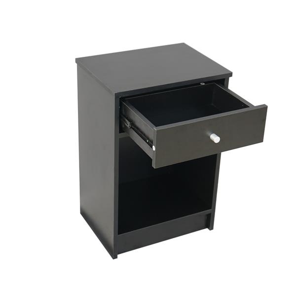 40 x 30 x 60cm Round Handle Night Stand with One Drawer Black