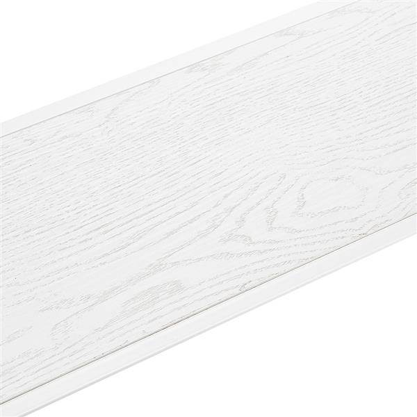 Triamine Board Cross Iron Frame Porch Table Sofa Side Table White Wood Grain 