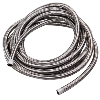 -8 8AN Stainless Steel Braided Fuel / Oil Line Hose AN8 Silver 20 FT