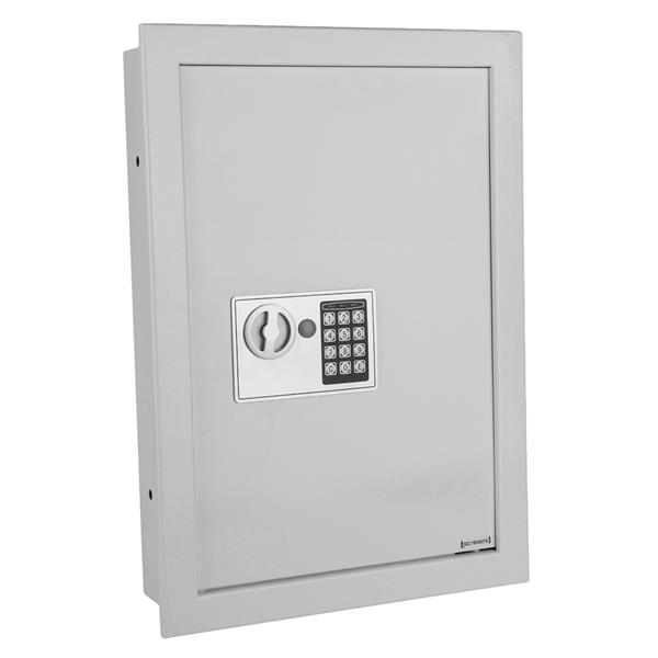 W56EF Home Office Security Keypad Lock Recessed Electronic Digital Steel Safe Box Gray White