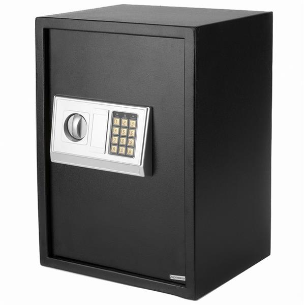 E50EA Home Business Security Keypad Lock Electronic Digital Steel Safe Black Box & Silver Gray