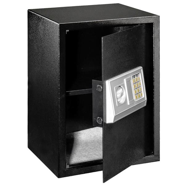 E50EA Home Business Security Keypad Lock Electronic Digital Steel Safe Black Box & Silver Gray