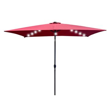 Outdoor Patio Umbrella 10 Ft x 6.5 Ft Rectangular Market Table Umbrella with Crank and Push Button Tilt