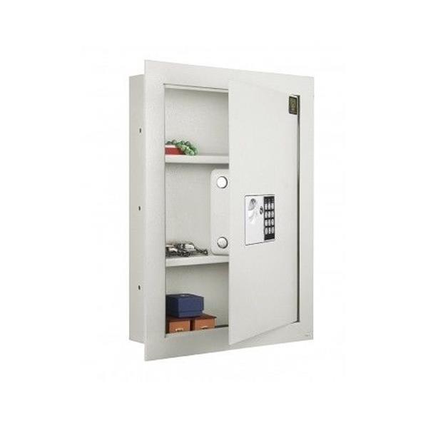 W56EF Home Office Security Keypad Lock Recessed Electronic Digital Steel Safe Box Gray White